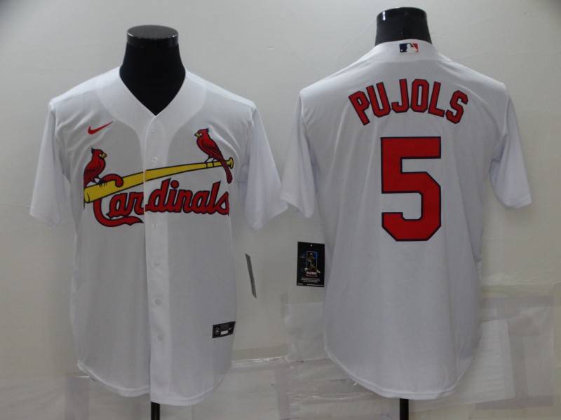 Men's St. Louis Cardinals Albert Pujols #5 White Baseball Jersey
